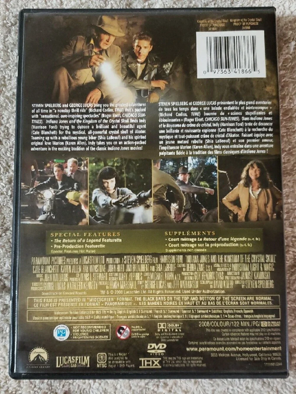 Indiana Jones and the Kingdom of the Crystal Skull DVD 2008 - Picture 3 of 5